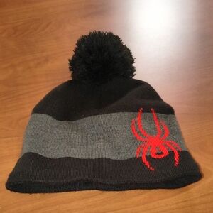 Spyder Icebox Beanie w/ Pom Pom Red Spider Logo